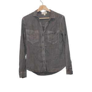 Anthropologie cloth & stone Dark Gray Button Down Shirts Women's Size XS